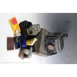 A late Victorian Kershaws patent plate camera retailed by Sands, Hunter and Co,