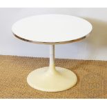 A 1960's modernist white plastic coffee table in the manner of Luigi Colani,