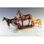 Four Beswick horses comprising; model no.1772, thoroughbred stallion (large), palomino gloss, 20.