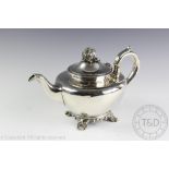 A Victorian silver tea pot, Joseph & John Angell London 1839,