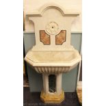 An Italian variegated three colour marble fountain, possibly 19th century,