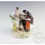 A late 19th century German porcelain figural group,