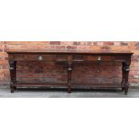 A Victorian oak hall / serving table,