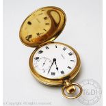 An Edwardian 18ct gold full hunter pocket watch dial marked 'ROLEX', Birmingham 1904/5,