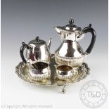 An assembled silver and silver plate tea service,