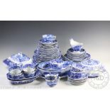 A Spode blue printed Italian pattern assembled dinner service, comprising; 8 dinner plates 27cm D,