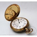 An American 'Gruen Precision' 14K full hunter pocket watch, early 20th century,