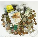 A collection of mixed British and Foreign coinage, bank notes,