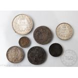 A Victorian shilling dated 1852,