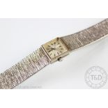 A ladies 9ct white gold Omega wristwatch London 1968,