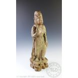 A large 19th/20th century carved composite figure of bodhisattva Guanyin,