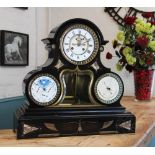 A large 19th century French perpetual mantel clock,