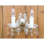 A Venetian style glass five branch wall light,