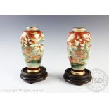 A pair of Japanese Satsuma vases, Meiji period,