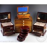 A collection of assorted wooden jewellery boxes,