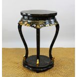 A modern Chinese lacquered and painted wood jardiniere stand,