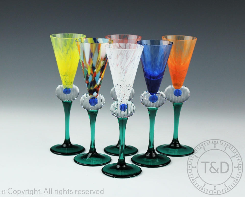 A set of six Italian glasses, 20th century, - Bild 2 aus 2