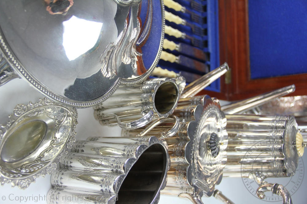 A large selection of silver plated wares to include a pair of twin branch candelabrum, - Image 2 of 4