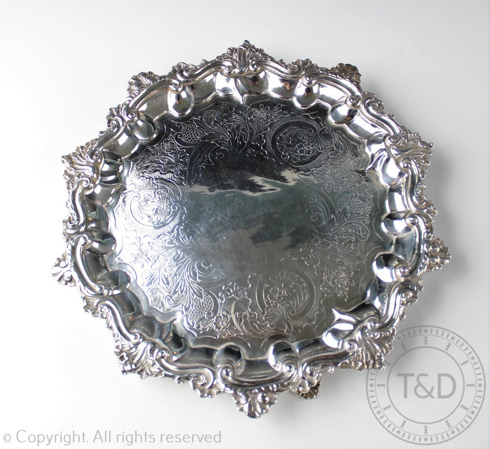 A William IV silver salver, 'IW' London 1835,