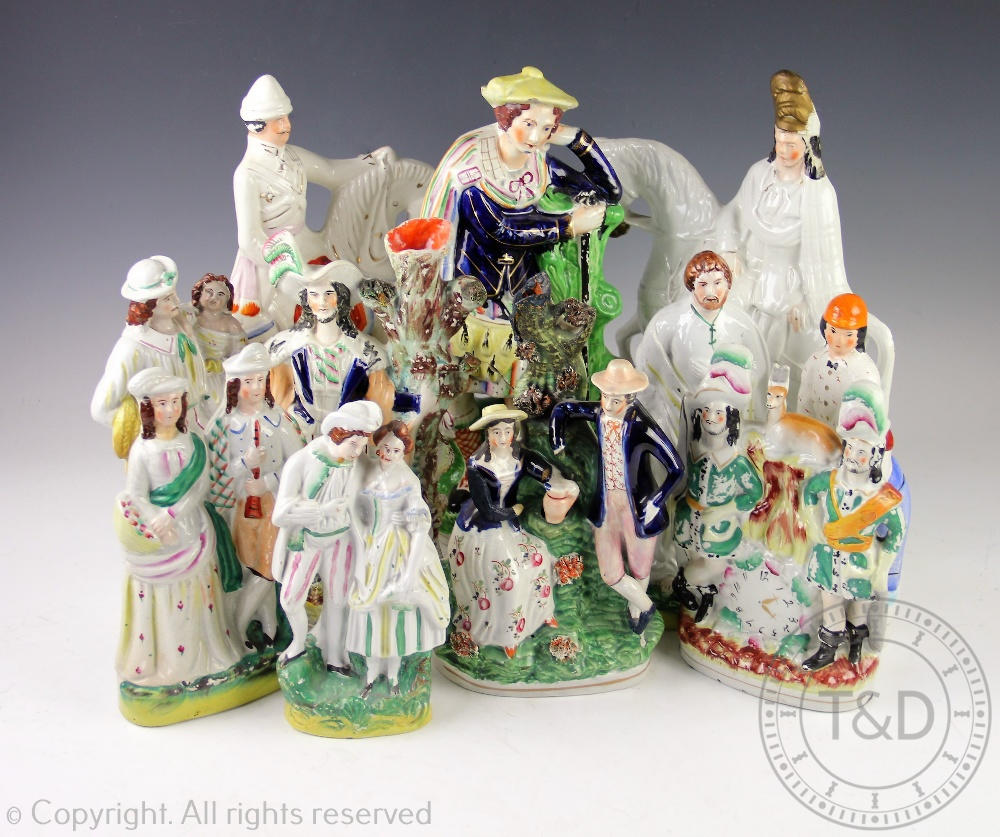 A collection of assorted Staffordshire figure to include Sir G.Wolseley on horse back, 35.