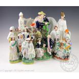 A collection of assorted Staffordshire figure to include Sir G.Wolseley on horse back, 35.