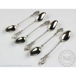 A set of six Danish silver coffee spoons,