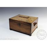 A Victorian rosewood sewing box, of sarcophogus form,