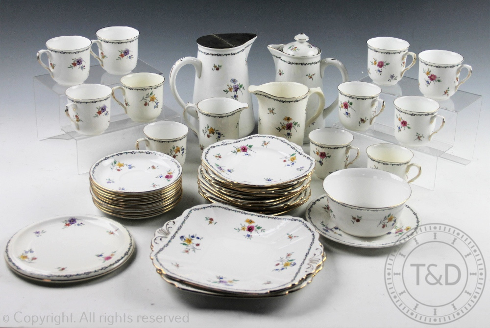 A Shelley Lowestoft pattern 43 piece part coffee service, Reg No.