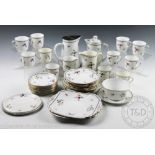 A Shelley Lowestoft pattern 43 piece part coffee service, Reg No.