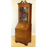 An Edwardian mahogany and satinwood inlaid cabinet bureau,