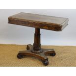 A William IV rosewood card table,