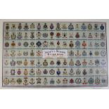 Gale and Polden, Colour Lithograph Crests and Badges of the British Army 51cm x 83cm,