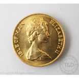 An Elizabeth II gold Isle of Man sovereign, dated 1973, rev.