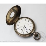 A Victorian silver half hunter pocket watch Chester 1888,