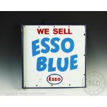 A Vintage vitreous enamel Esso double sided advertising sign, 'We sell Esso blue',