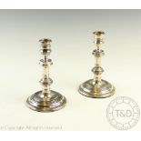 A pair of silver candlesticks, Richards & Knight, London 1967,
