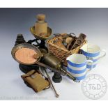 A collection of vintage kitchenalia to include a collection of 19th century and later pewter moulds,