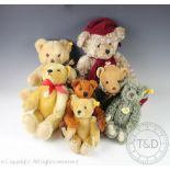 A large collection of assorted teddy bears, to include; Harrods 1996,