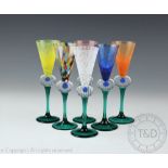 A set of six Italian glasses, 20th century,
