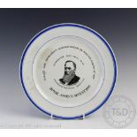 A late 19th century plate commemorating the passing of the Manchester Ship Canal Bill,