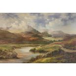 Prudence Turner - (1930-2007), Oil on canvas, Landscape with river, Signed, 59.