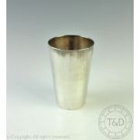 A silver beaker, Page, Keen & Page, London 1928, of pain polished cylindrical form, 12.5cm high, 10.