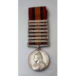 A Queen South Africa medal to 2226 Pte C Bayley R Welch Fus, the Boer War QSA with seven clasps,