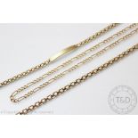 A 9ct yellow gold Figaro link chain,
