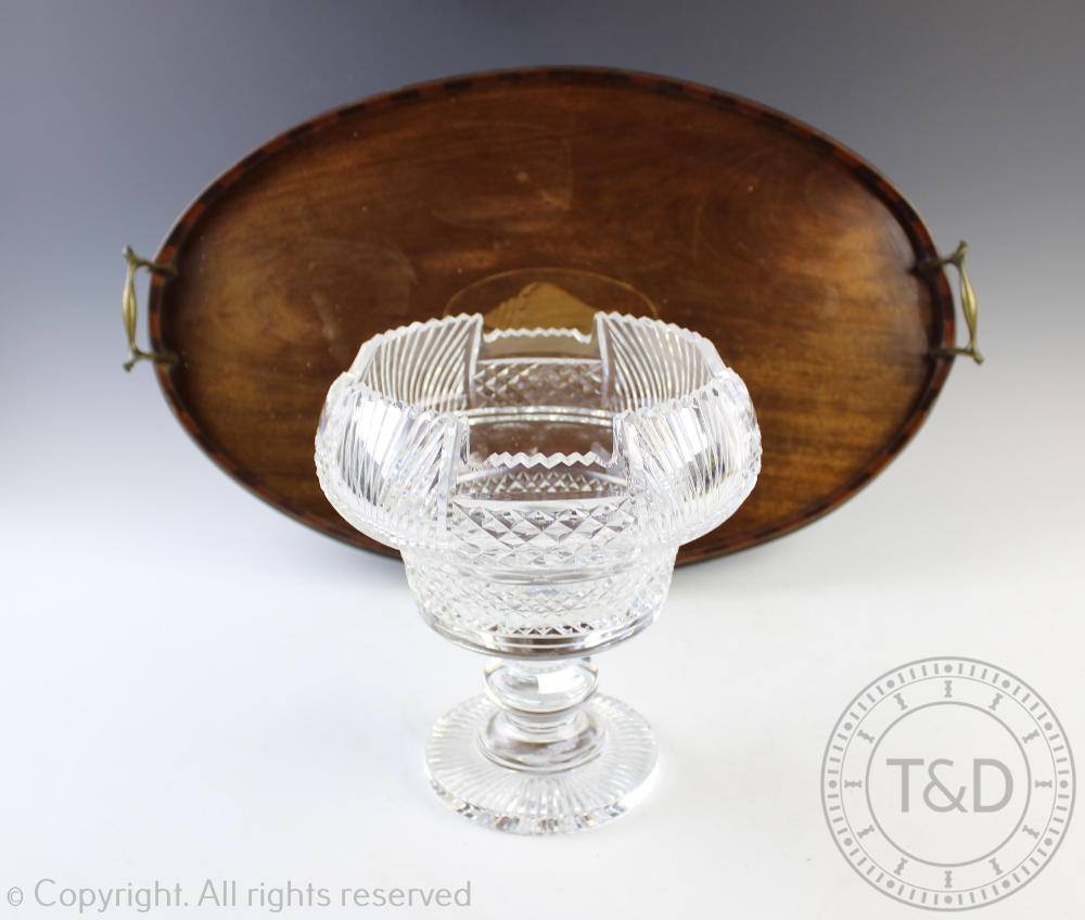 A late 19th/early 20th century cut glass pedestal bowl,