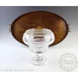 A late 19th/early 20th century cut glass pedestal bowl,