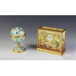 A Halcyon Days Enamels Asiatic pattern mantel clock,