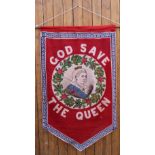 A Victorian 'God Save The Queen' banner,