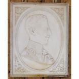 A 19th century carved marble portrait plaque of HRH Prince Albert Victor - Duke Of Clarence and