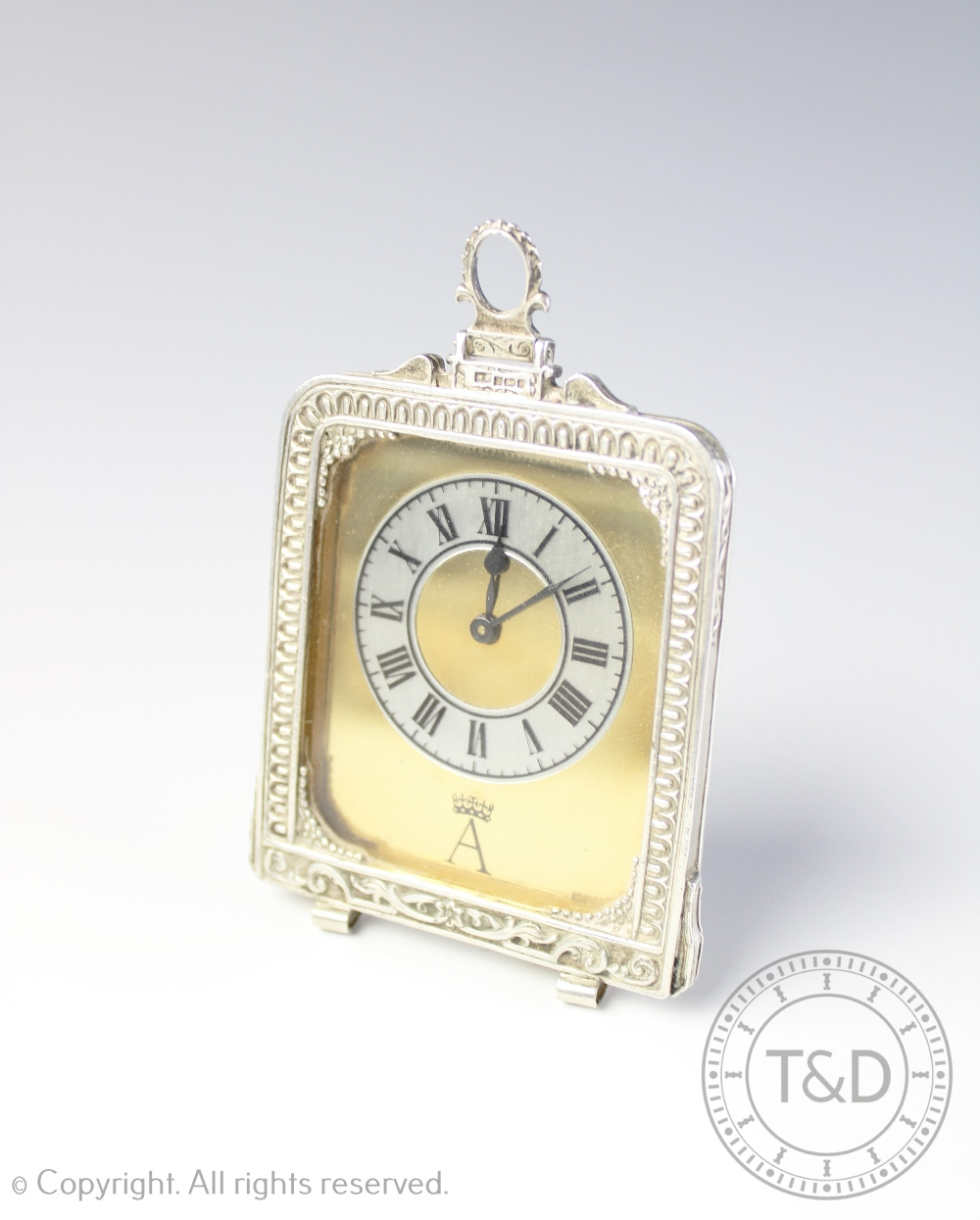 A silver mounted timepiece,